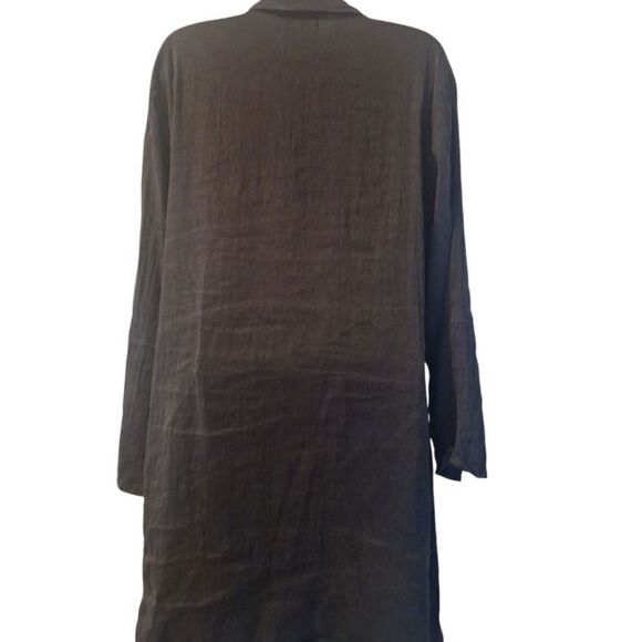 Bodil wearable art black linen/silk long sleeve tunic generous size M - Picture 5 of 9
